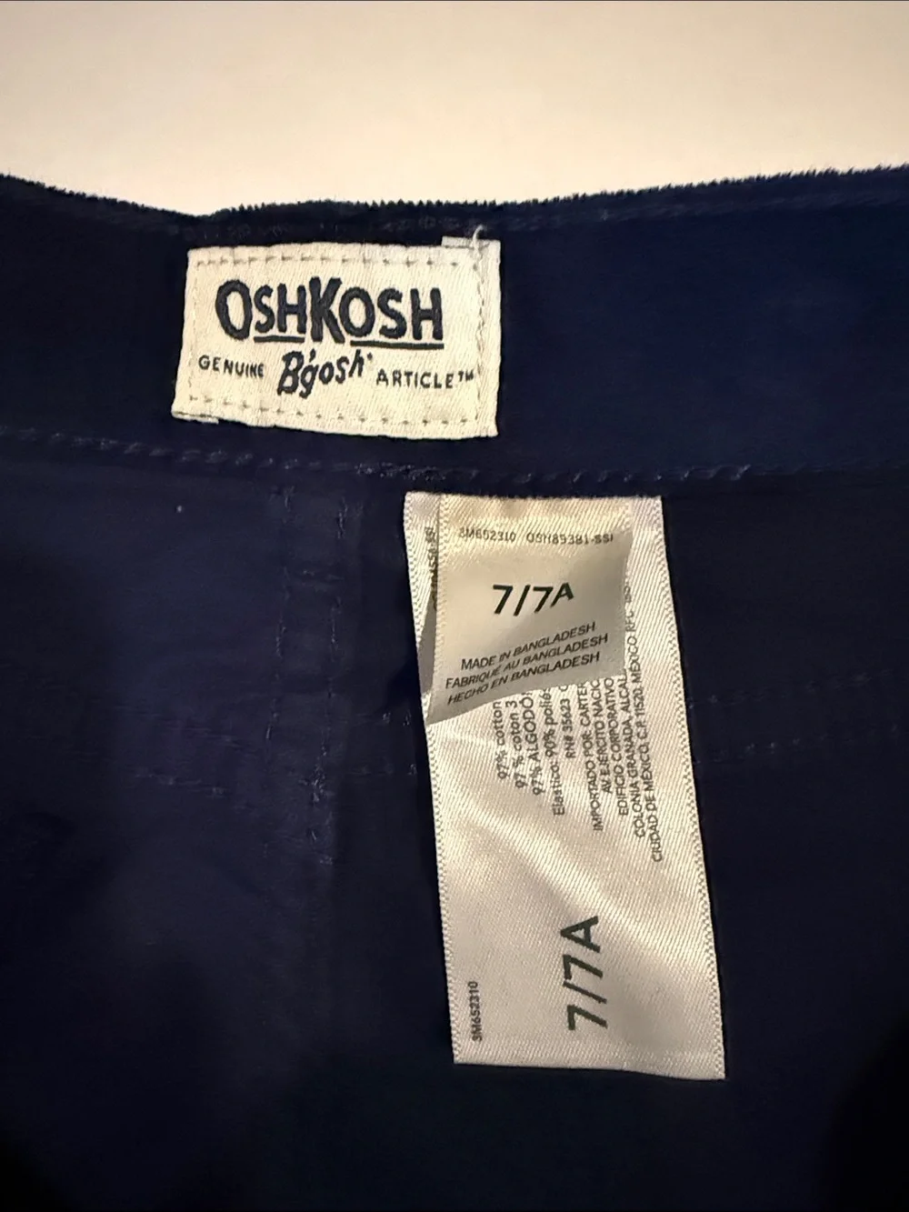 OshKosh B'gosh Dark Navy Velvety Feel Kids Pants